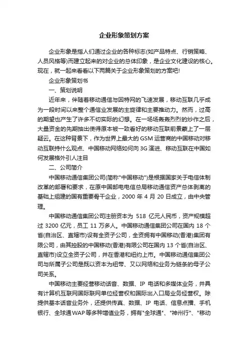 企业形象策划方案
