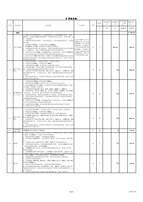 弱电施工报价表