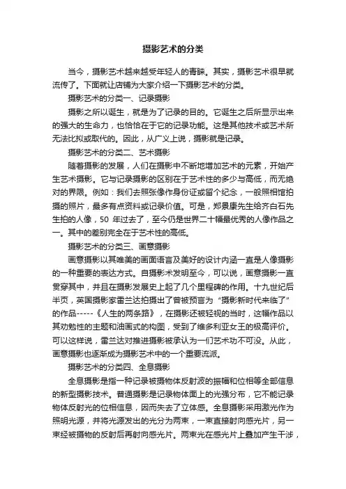 摄影艺术的分类