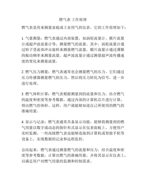 燃气表 工作原理