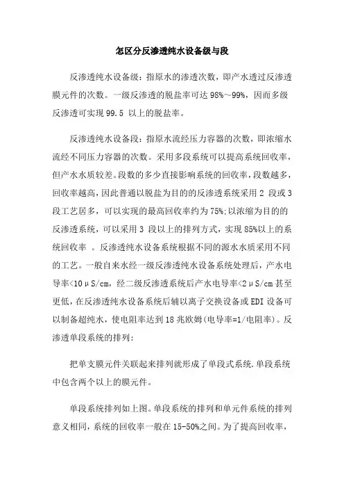 怎区分反渗透纯水设备级与段