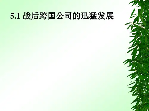 跨国公司的发展及对世界经济的影响