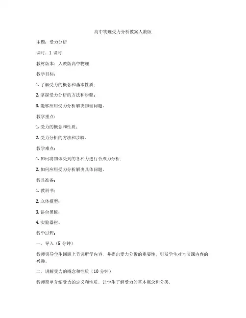 高中物理受力分析教案人教版