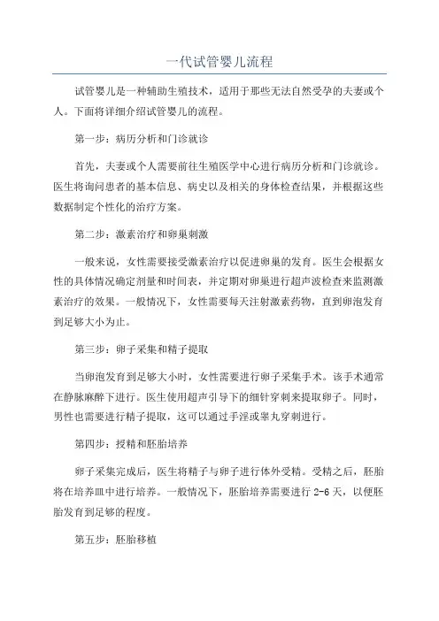 一代试管婴儿流程