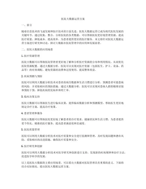 医院大数据运营方案