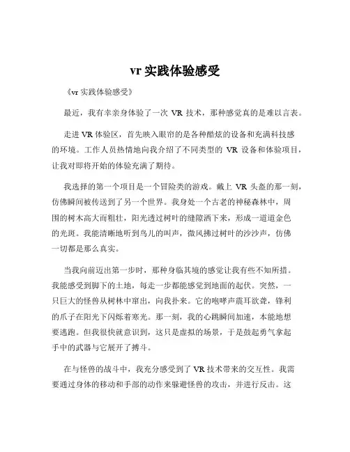 vr实践体验感受