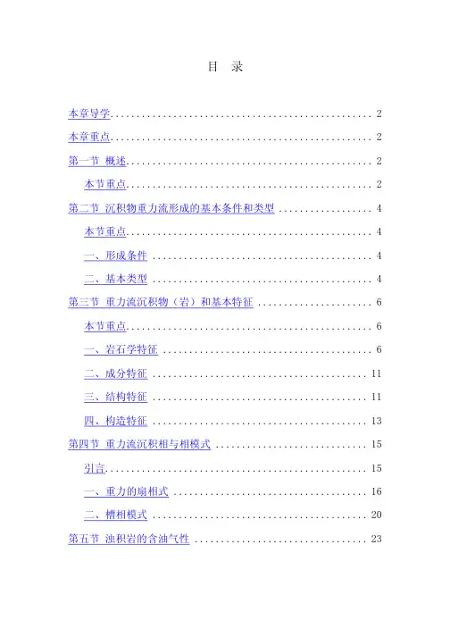 第二十章重力流沉积及沉积相
