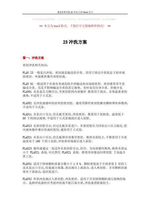 【最新推荐】23冲洗方案-word范文 (13页)