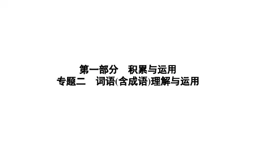 2025年湖南中考语文总复习：《知识与运用——词语(含成语)理解与运用》课件
