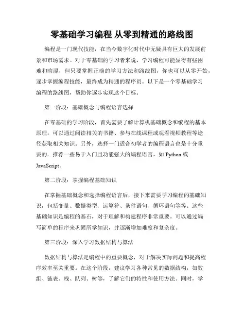 零基础学习编程 从零到精通的路线图