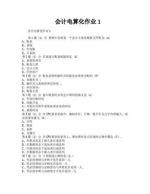 会计电算化作业