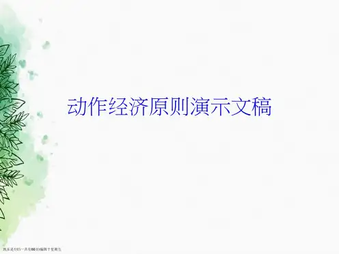 动作经济原则演示文稿