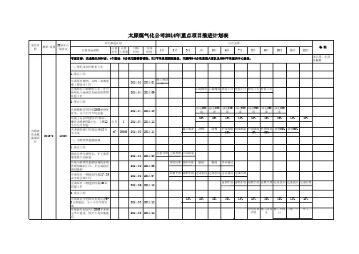 煤气化公司 重点项目推进计划表模板 (9)