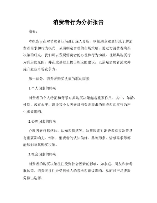消费者行为分析报告