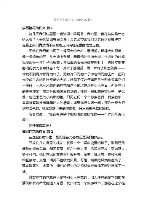 描写桂花的作文（精选26篇）