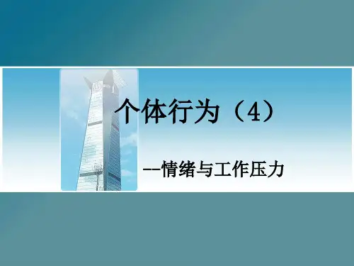 组织行为学   个体(4)--情绪与工作压力