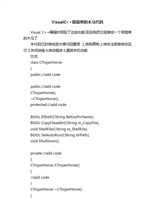 VisualC++很简单的木马代码