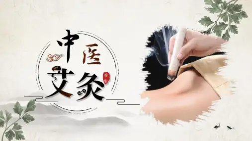 中国风中医艾灸中药PPT模板