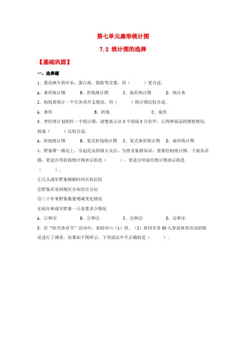 【分层作业】7.2统计图的选择(同步练习)六年级上册数学同步课时练(人教版,含答案)