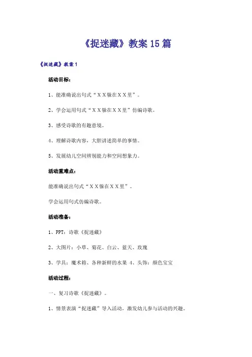 《捉迷藏》教案15篇