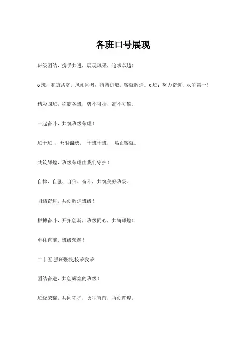 各班口号展现