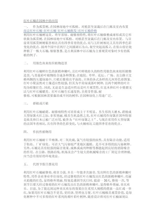 红叶石楠在园林中的应用