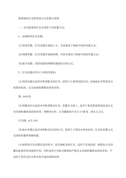 篮球场馆灯光照明设计及布置示意图