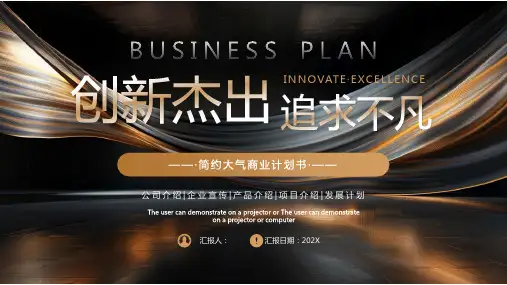金色黑色简约商务计划书PPT模板