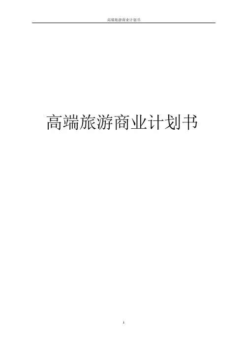 高端旅游商业计划书