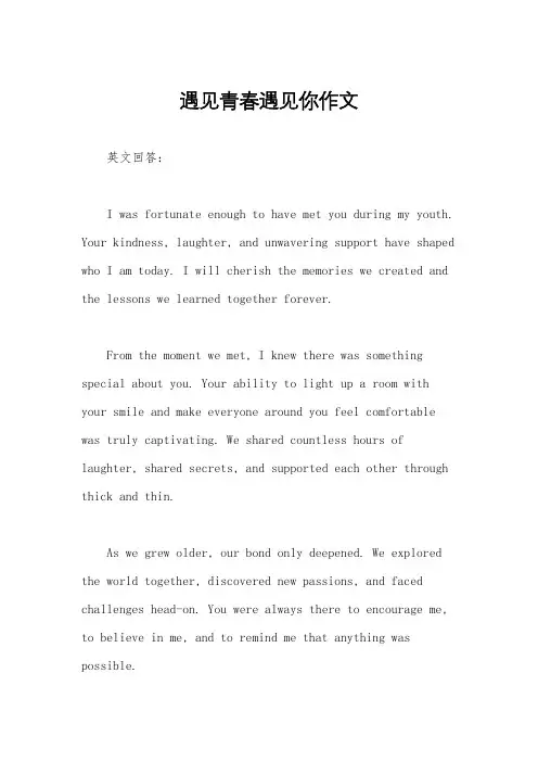 遇见青春遇见你作文