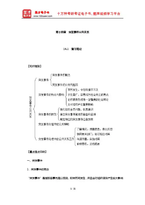张克非《公共关系学》笔记和课后习题详解(突发事件公共关系)【圣才出品】
