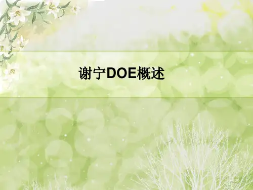世界级质量管理工具谢宁DOE教材