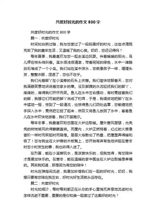 共度好时光的作文800字