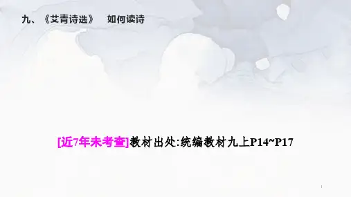 中考语文一轮专题复习名著导读《艾青诗选》ppt课件