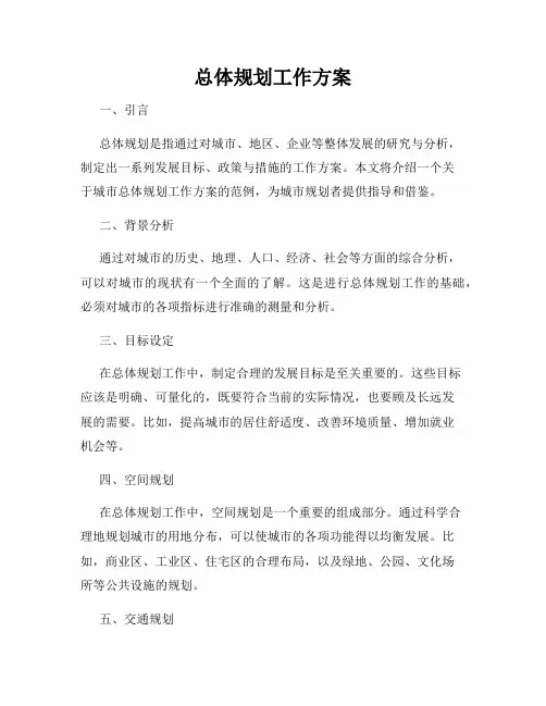 总体规划工作方案