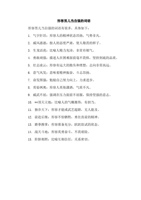 形容男儿当自强的词语