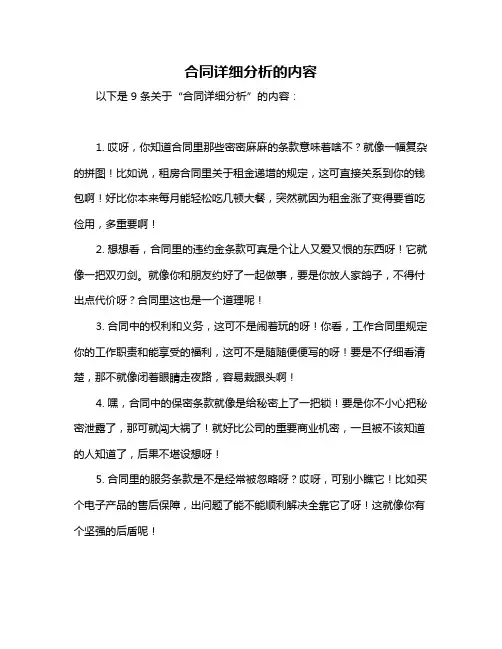 合同详细分析的内容