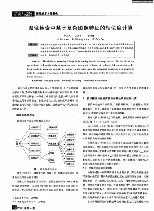 图像检索中基于复杂图像特征的相似度计算