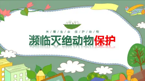 【精品】《濒临灭绝动物保护》班会图文课件ppt