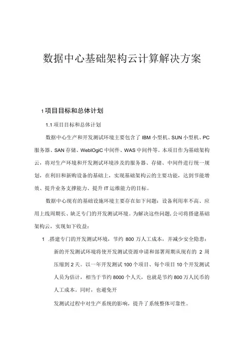 数据中心基础架构云计算解决方案