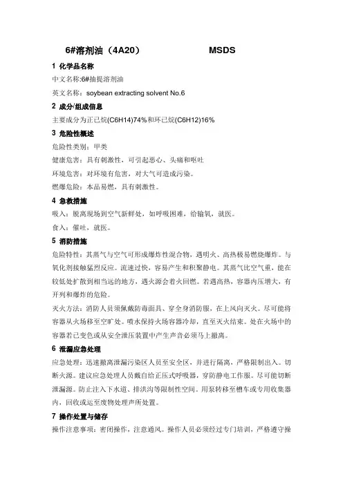 6#溶剂油MSDS