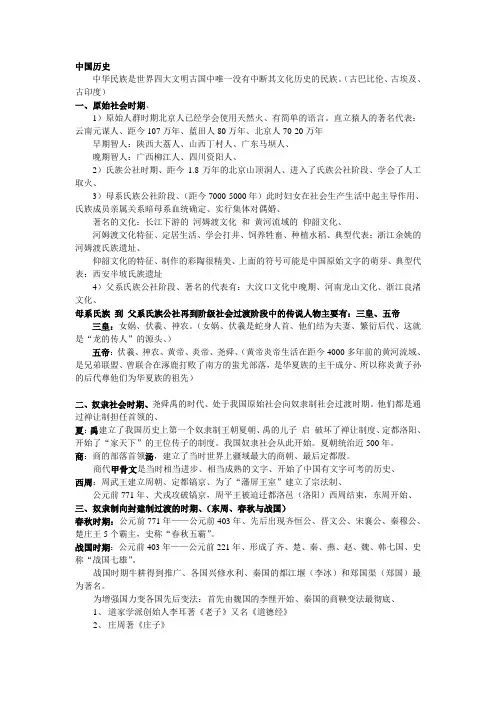 导游基础知识归纳第3章历史知识