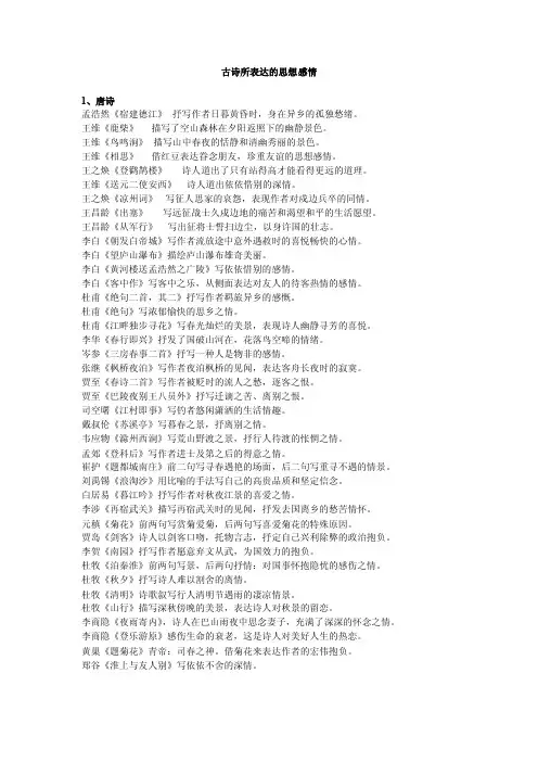 古诗所表达的思想感情.doc