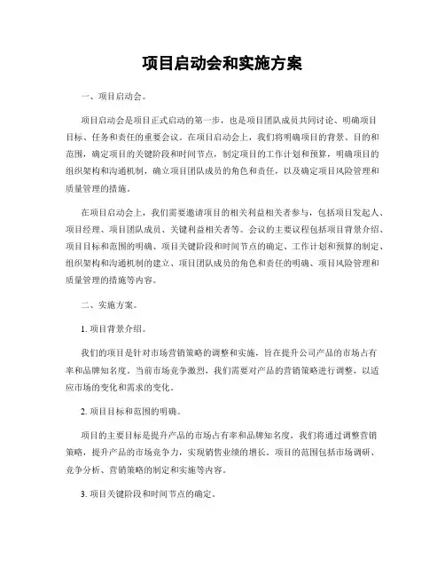 项目启动会和实施方案
