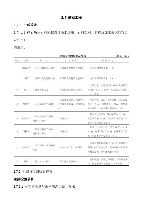 干砌块石规范最终版.doc