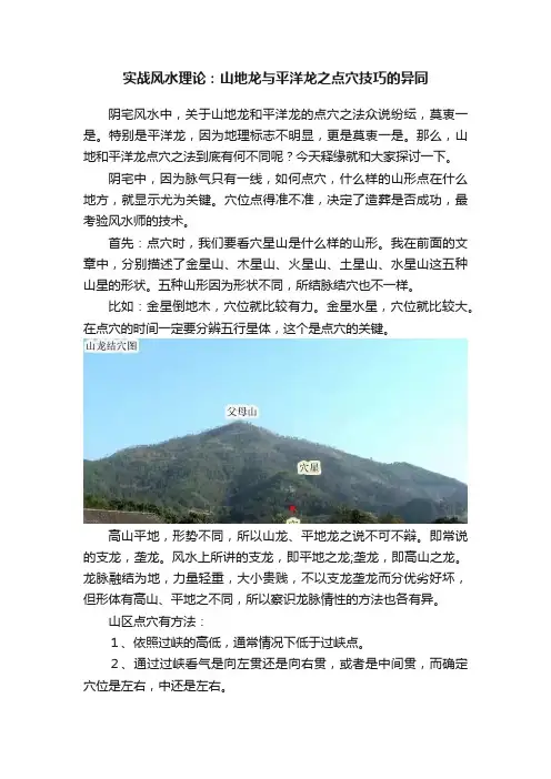 实战风水理论：山地龙与平洋龙之点穴技巧的异同