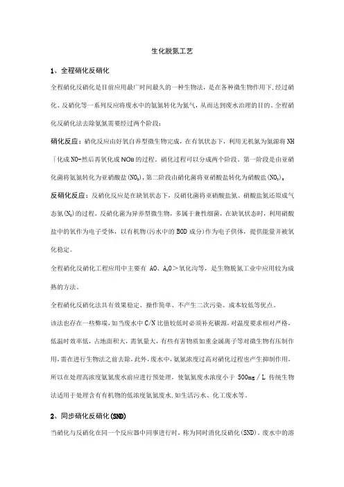 生化脱氮工艺