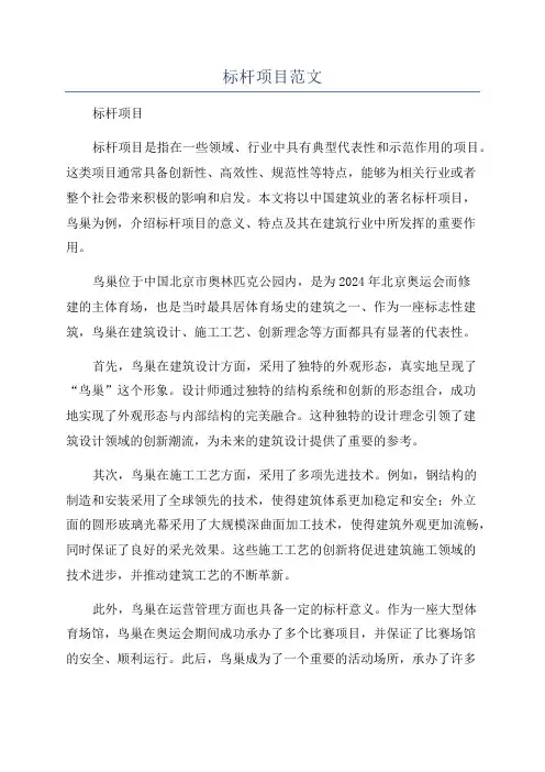 标杆项目范文
