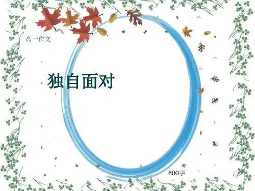 高一作文《独自面对》800字(共18页PPT)