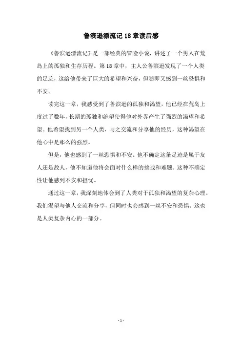 鲁滨逊漂流记18章读后感